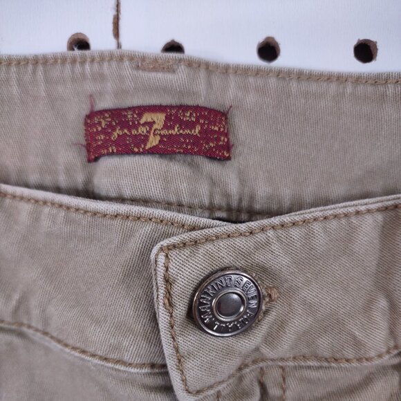 7 for All Mankind Khaki Jean Material Pants, Straight Leg, Size Girls 14 - Picture 5 of 7